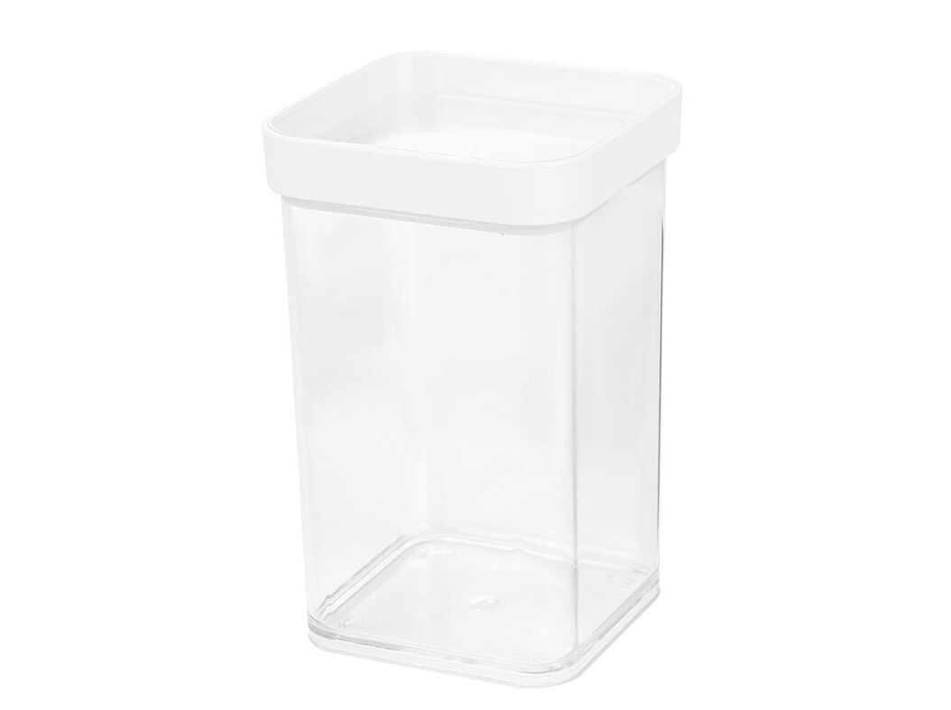 CAIXA EM PL&Aacute;STICO QUADRADA ACTUEL TRANSPARENTE / BRANCO 1L image number 0