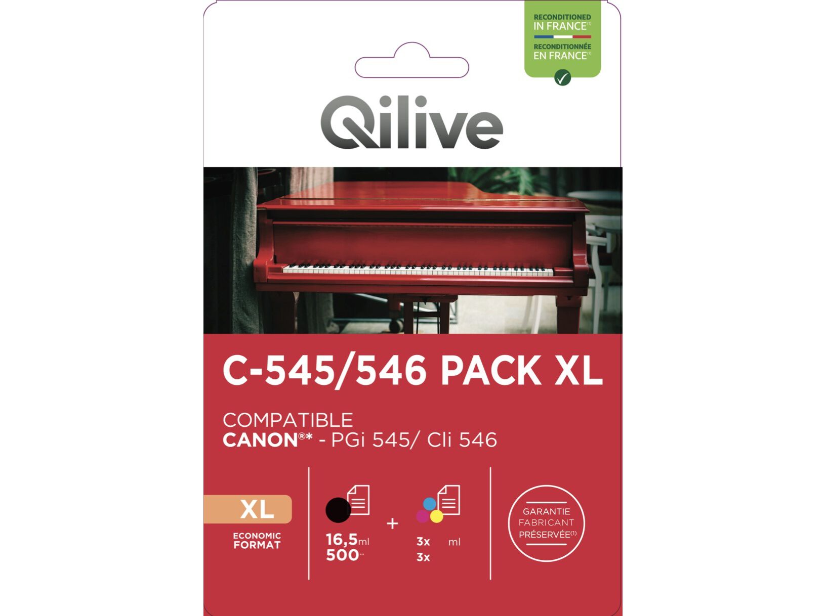TINTEIRO COMPATIVEL QILIVE CANON PGI545/CLI546XL B+CMY image number 0