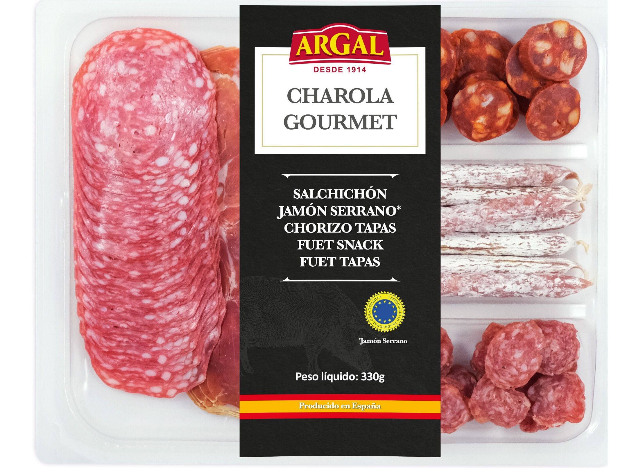 TABUA DE CHARCUTARIA ARGAL CHAROLA 330 G image number 1