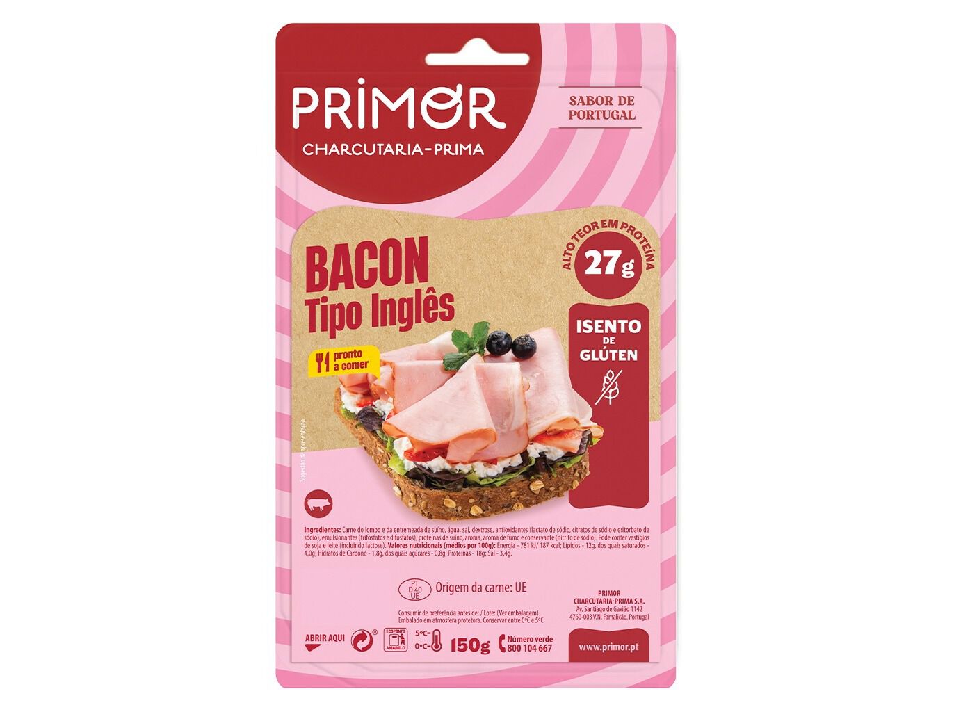 BACON PRIMOR TIPO INGL&Ecirc;S 150G image number 0