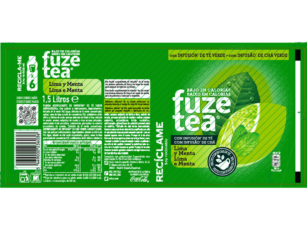 ICE TEA FUZE TEA LIMA & MENTA 1.5L image number 2