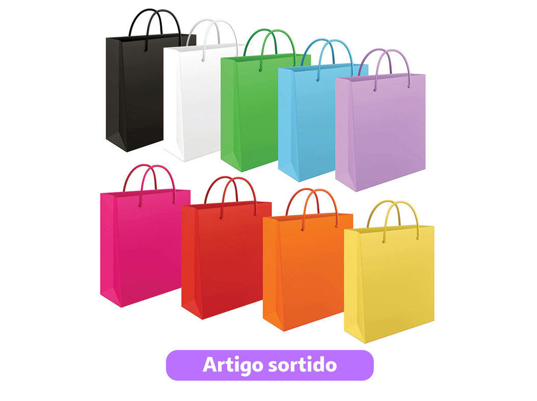 SACO PAPEL MITOS PEQUENO 18X22X8CM CORES SORTIDAS