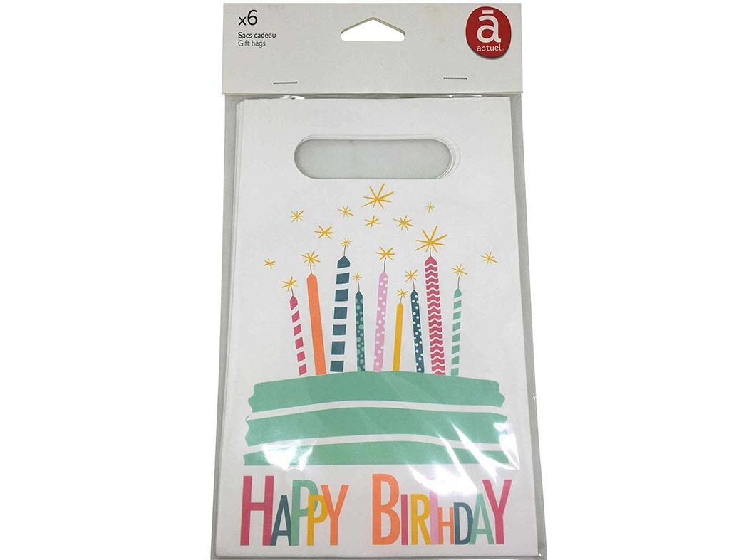 SACO PARA GULOSEIMAS ACTUEL PAPEL H. BIRTHDAY X6