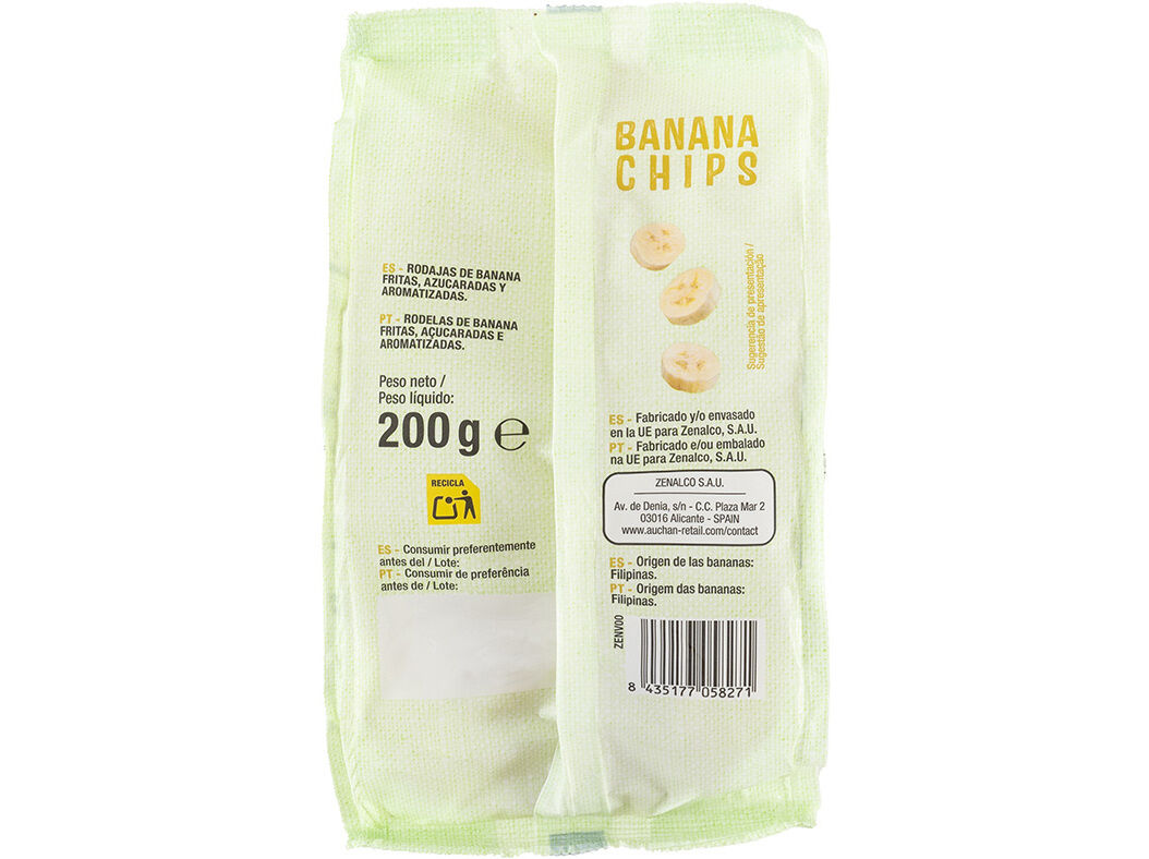 BANANA RODELAS AUCHAN 200 G image number 1