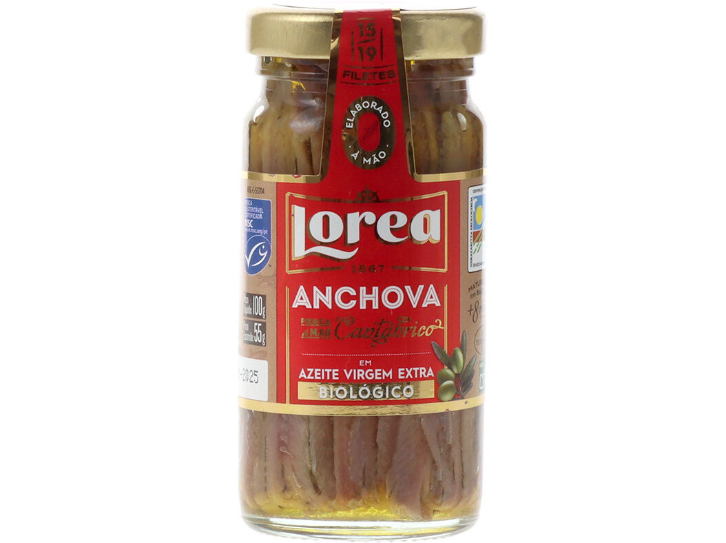 ANCHOVAS EM AZEITE EXTRA ECOL&Oacute;GICO LOREA 100G