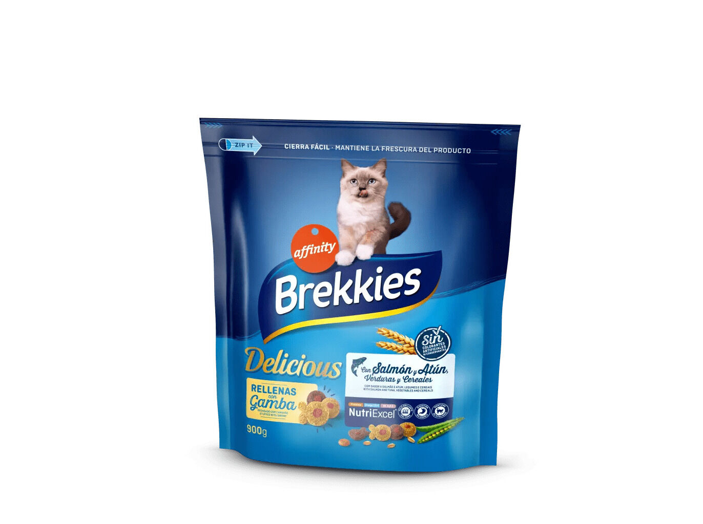 RA&Ccedil;&Atilde;O GATO BREKKIES DELICIOUS PEIXE 900GR image number 0