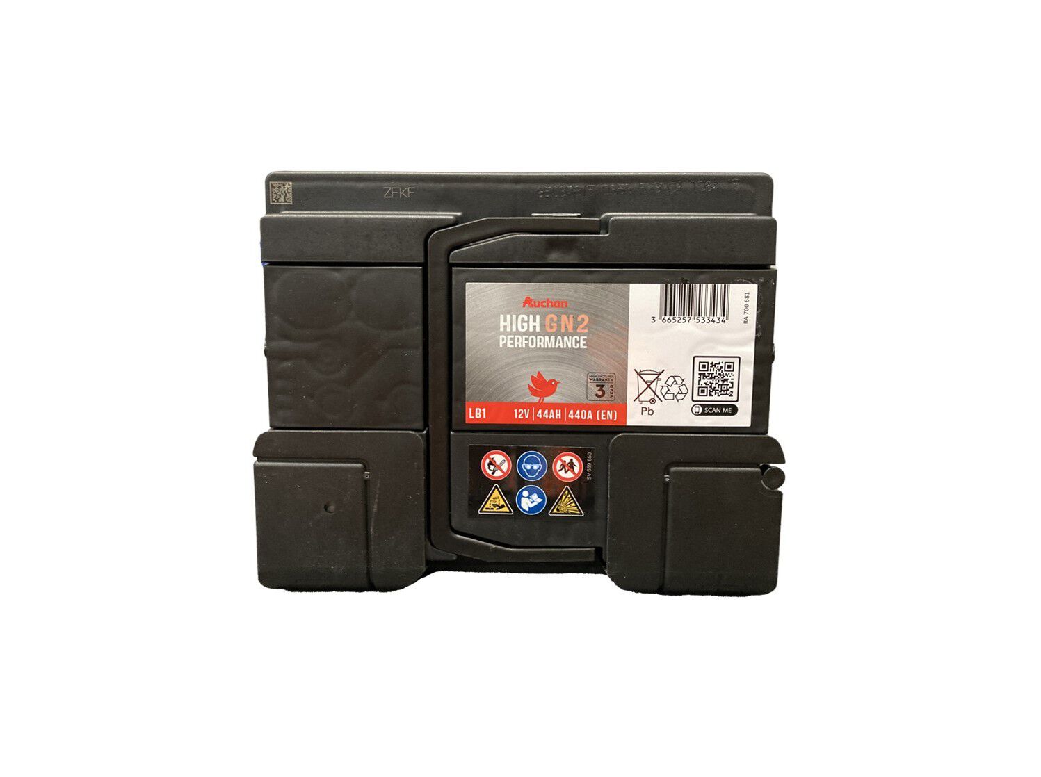 BATERIA AUTO AUCHAN GN2 44AH/440A image number 1