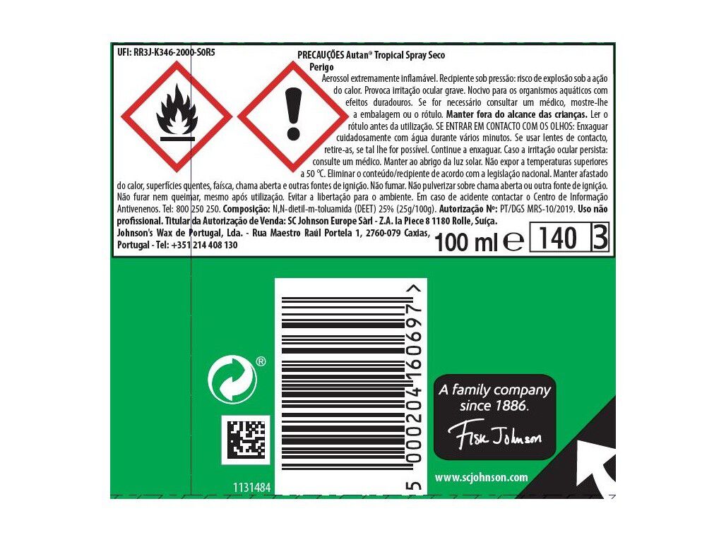 REPELENTE AUTAN SPRAY SECO TROPICAL 100ML image number 1