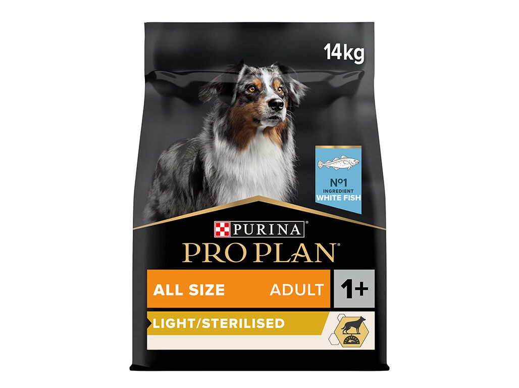 RA&Ccedil;&Atilde;O C&Atilde;O PRO PLAN ESTERILIZADO/LIGHT PEIXE 14KG image number 0
