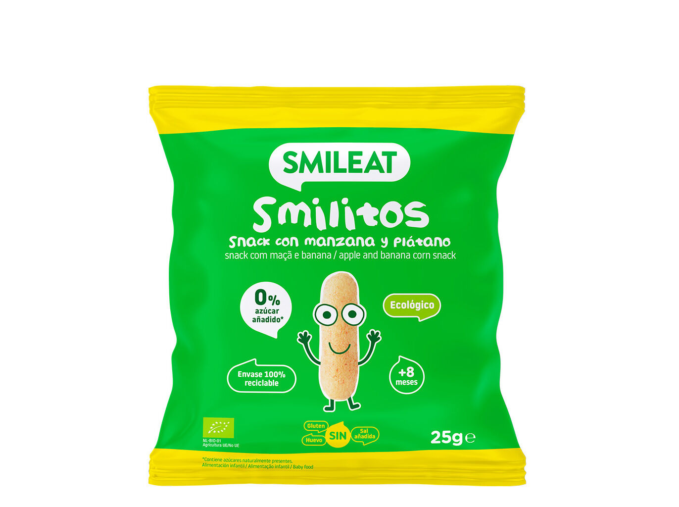 SNACKS SMILEAT BIO MA&Ccedil;A E BANANA 25G