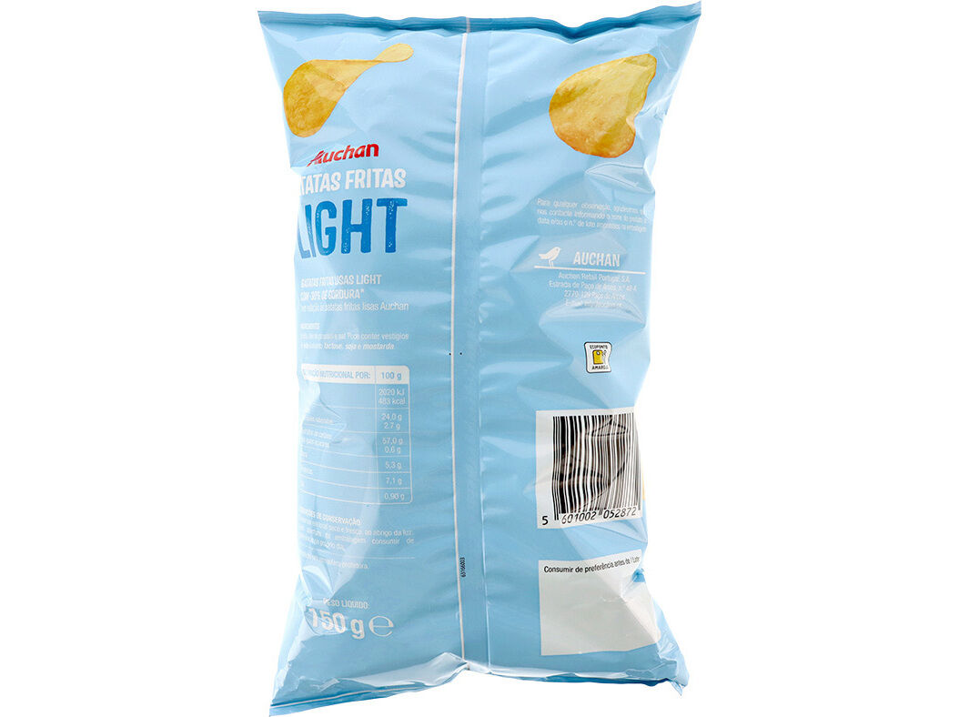 BATATAS AUCHAN FRITAS LISAS LIGHT 150G image number 1