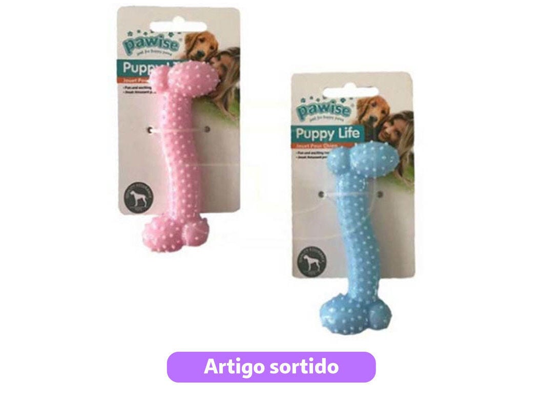 BRINQUEDO C&Atilde;O PAWISE PUPPY LIFE OSSO DENTAL CORES SORTIDAS image number 0