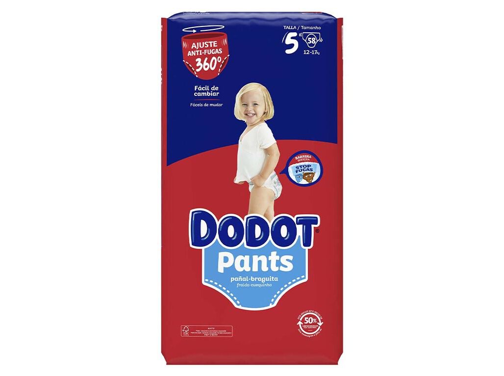 FRALDAS CUECA PANTS DODOT T5 12-17KG 58 UN image number 1