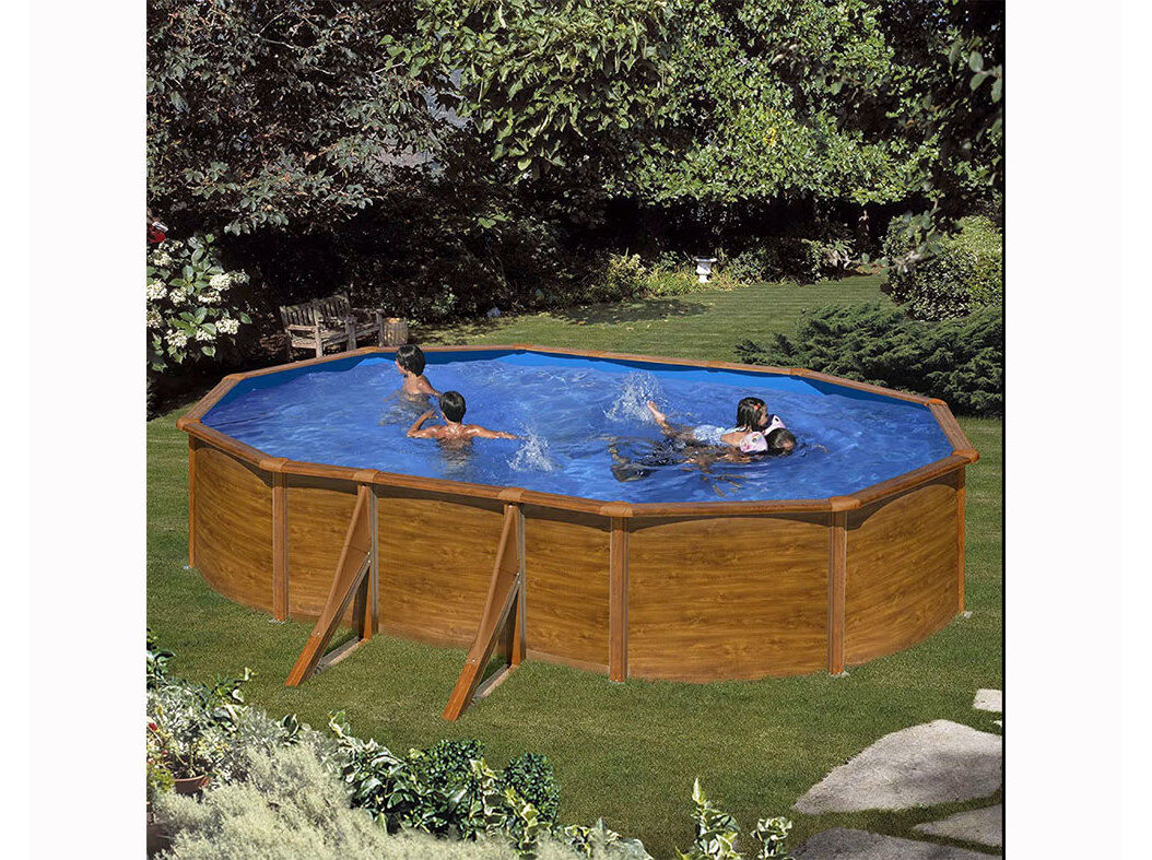 PISCINA A&Ccedil;O IMITA&Ccedil;&Atilde;O DE MADEIRA GRE SCILIA 500X300X120CM