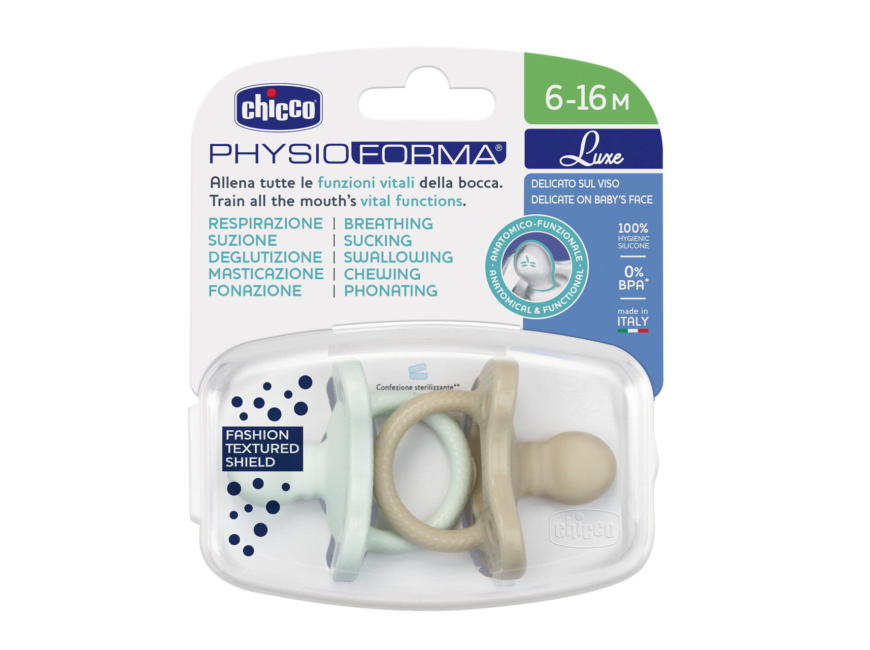 CHUPETA CHICCO PHYSIO LUXE 6-16 2UN