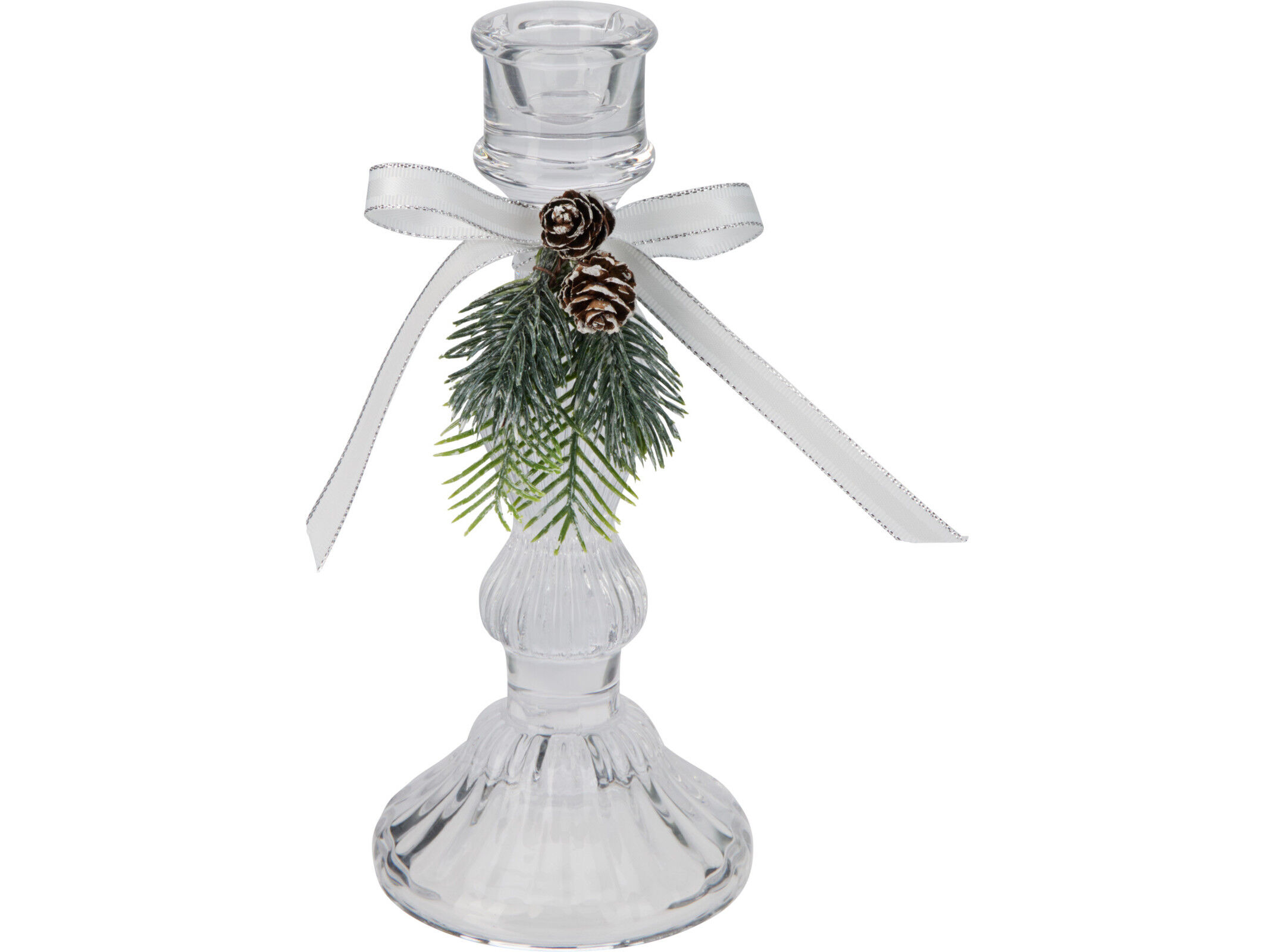 SUPORTE DE VELA TRANSPARENTE 8X17.8CM image number 1