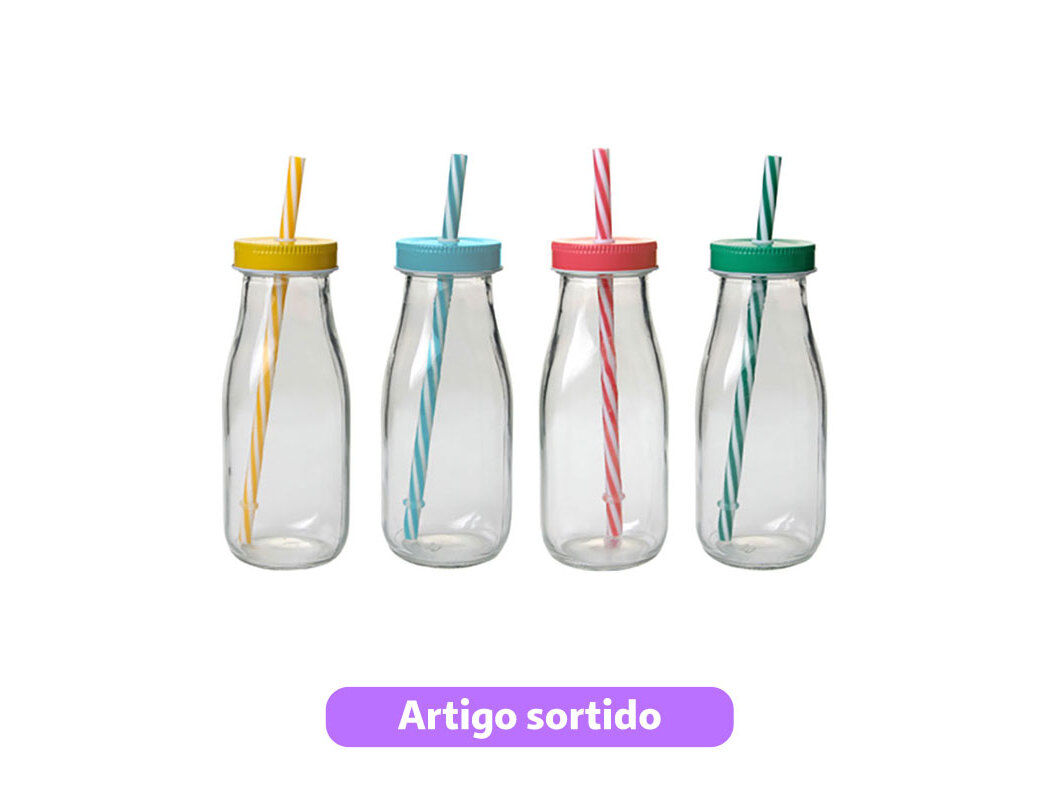 GARRAFA VIDRO PALHINHA ACTUEL 32CL CORES SORTIDAS