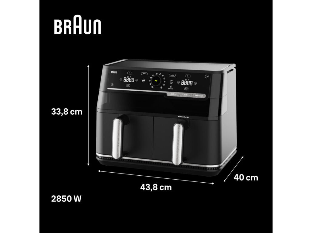 FRITADEIRA SEM &Oacute;LEO BRAUN TWINCOOK 5 TD5073IBK DUAL ZONE 10L image number 2