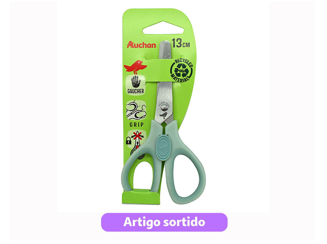 TESOURA PARA ESQUERDINOS AUCHAN 13CM CORES SORTIDAS image number 4