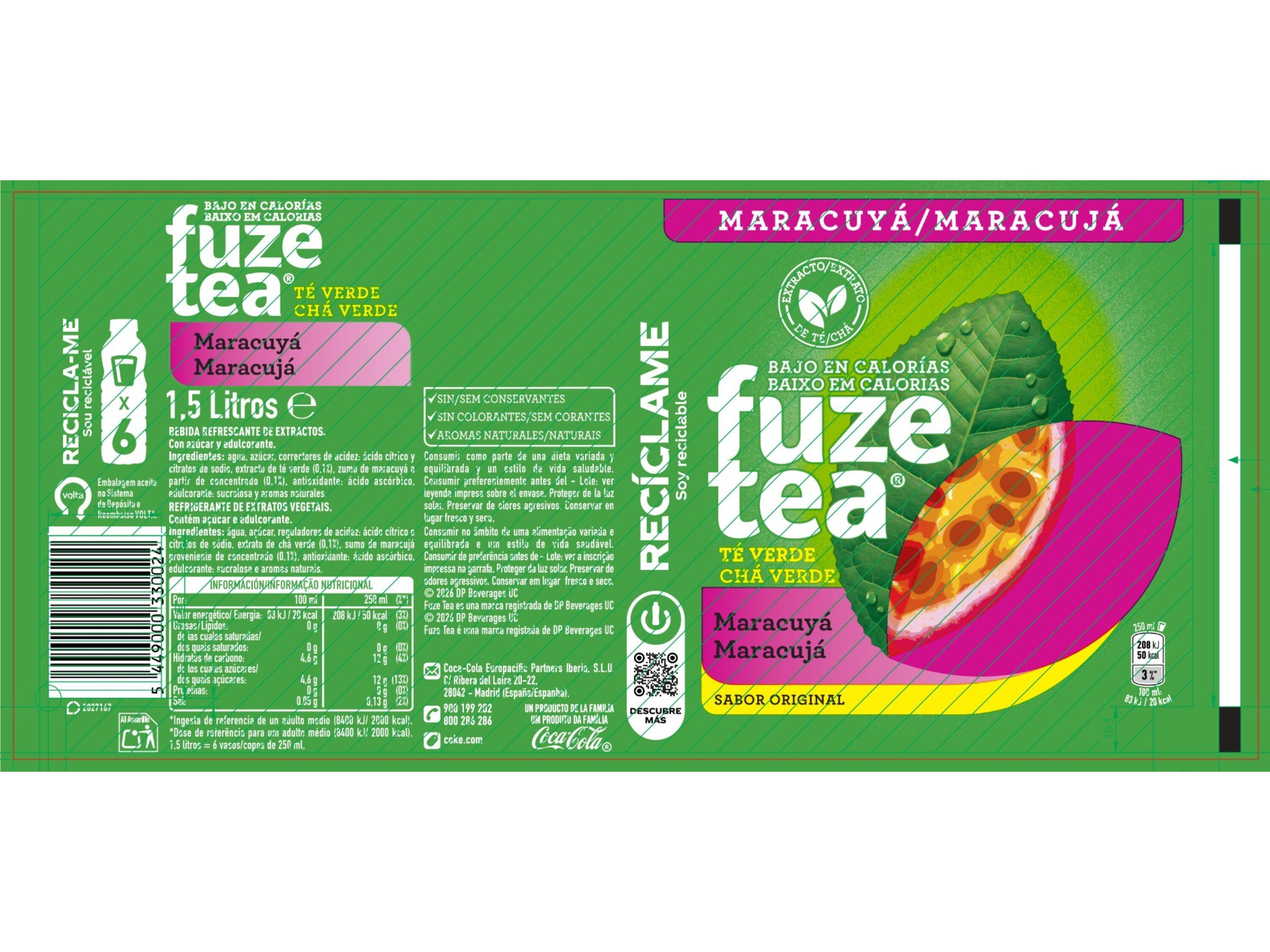 ICE TEA FUZE TEA MARACUJ&Aacute; 1.5L (SDR) image number 1