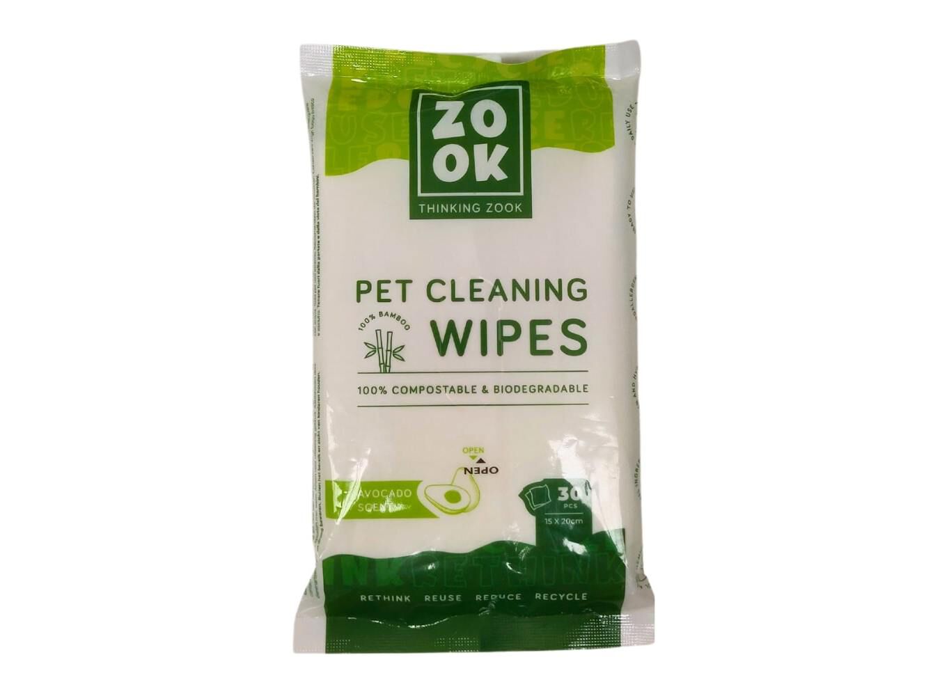 TOALHITAS BIODEGRAD&Aacute;VEIS ZOOK ABACATE 30 UNIDADES image number 1