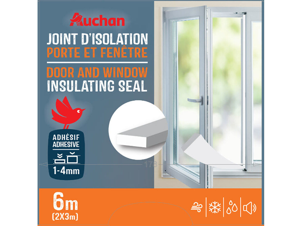 VEDANTE BORRACHA AUCHAN PORTAS/JANELA BRANCO 6MX9MMX1-4MM