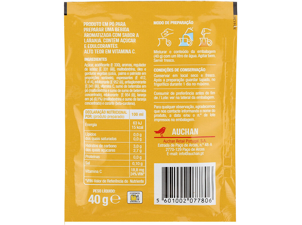 BEBIDA AUCHAN INSTANT&Acirc;NEA LARANJA 40G image number 1