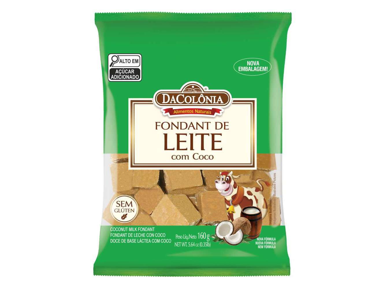 FONDANT DACOL&Ocirc;NIA DE LEITE COM COCO 160G