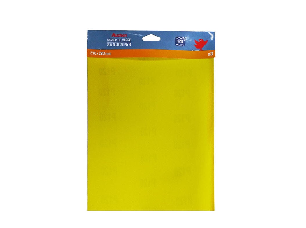 FOLHAS DE LIXA AUCHAN G120 PACK 3 UNIDADES