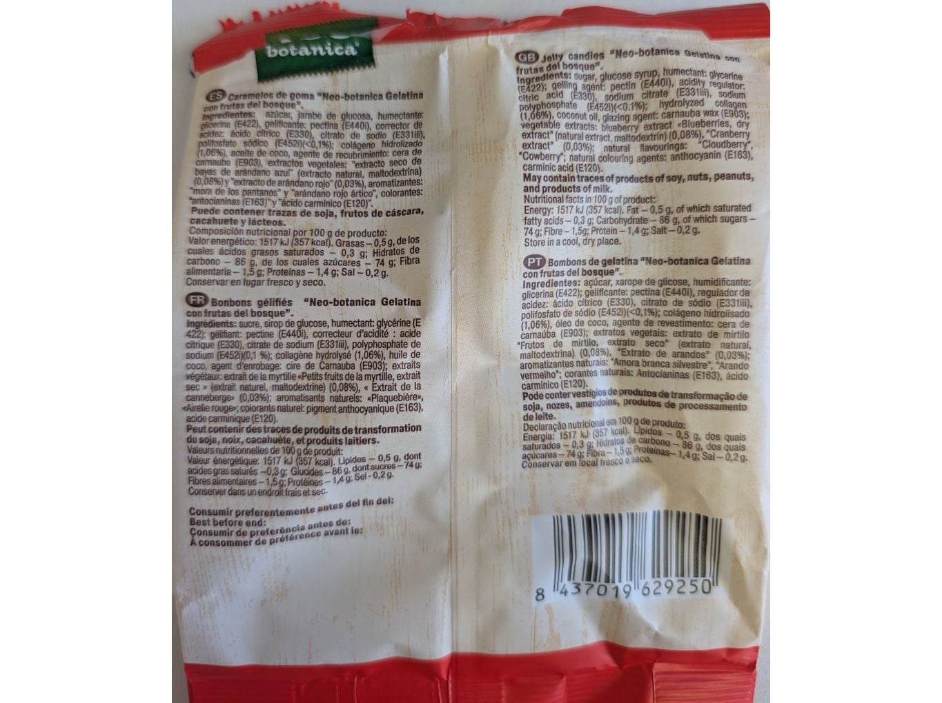 GOMAS NEO BOTANICA FRUTOS DO BOSQUE 80 GR image number 1