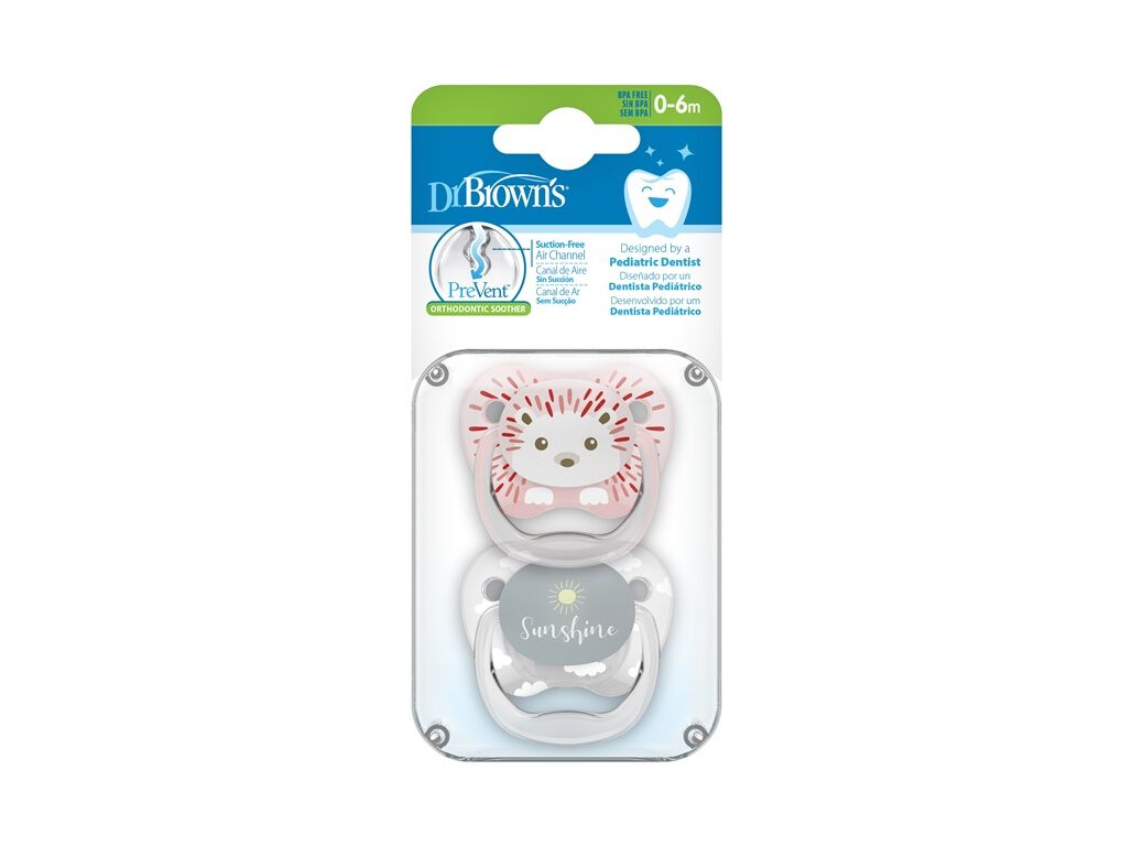 CHUPETA DR. BROWN'S PREVENT ROSA 0-6M 2UN image number 0