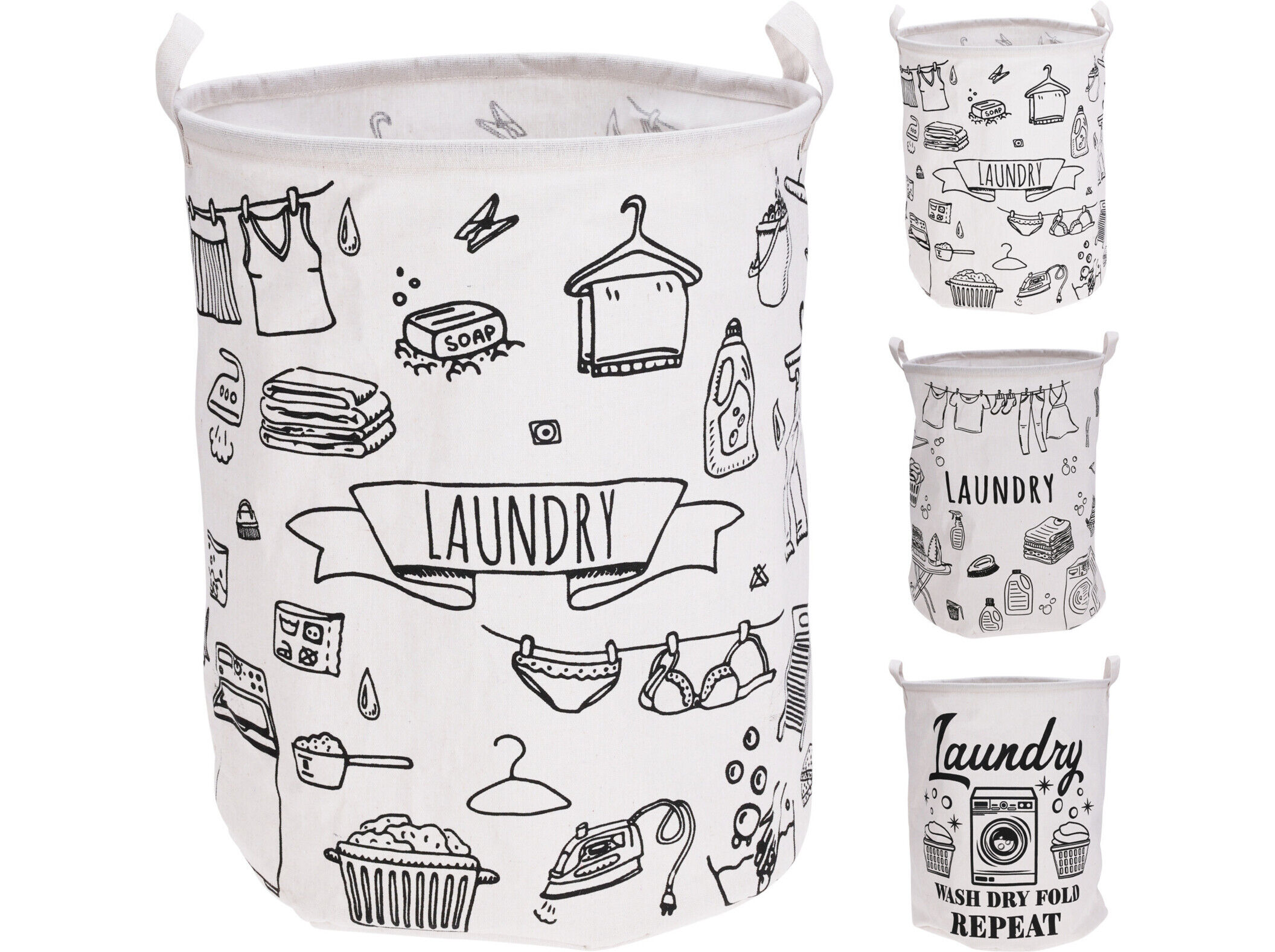 CESTO PARA ROUPA SUJA EM TECIDO 40X50CM MODELOS SORTIDOS image number 1