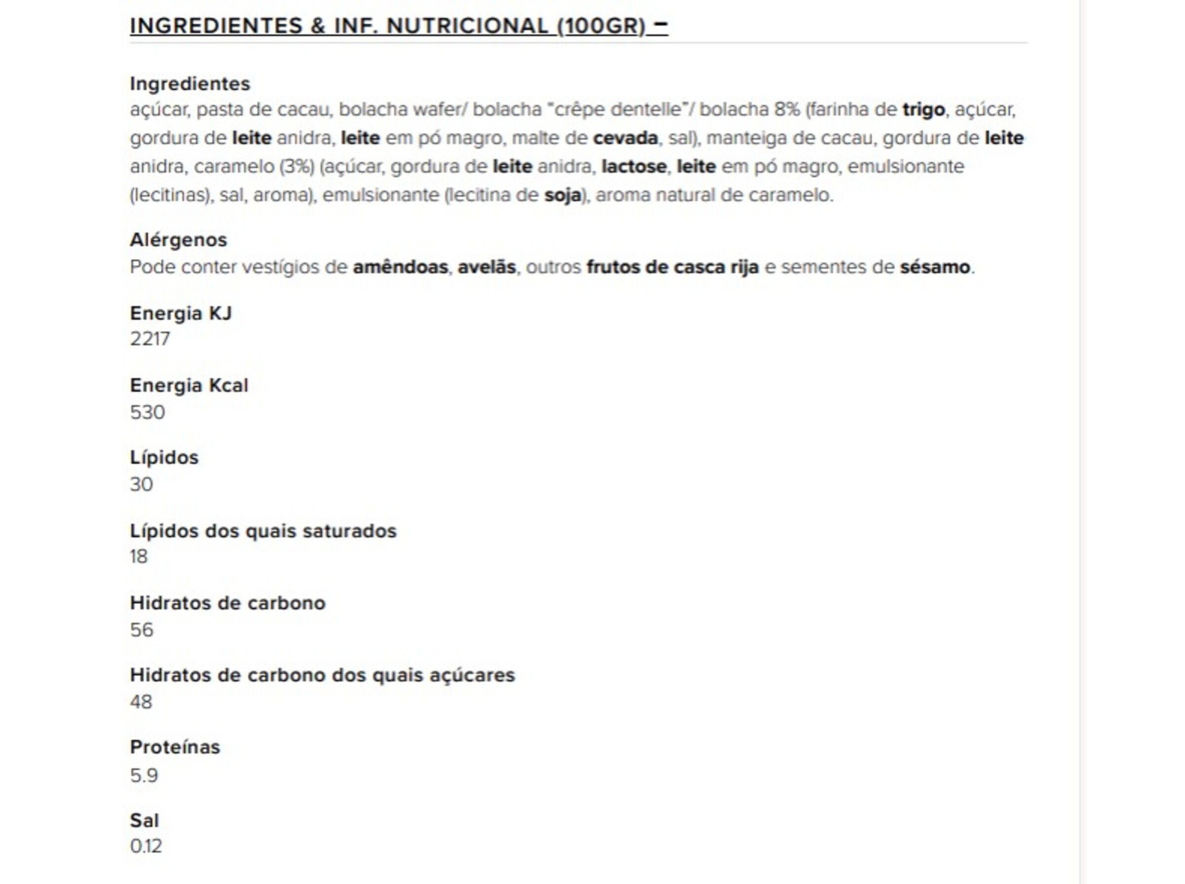 CHOCOLATE LINDT EXCELLENCE CROQUANT WAFER & CARAMELO 100G image number 1