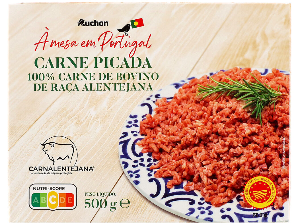 CARNE PICADA DOP AUCHAN &Agrave; MESA EM PORTUGAL 100% BOVINO ALENTEJANO 500G