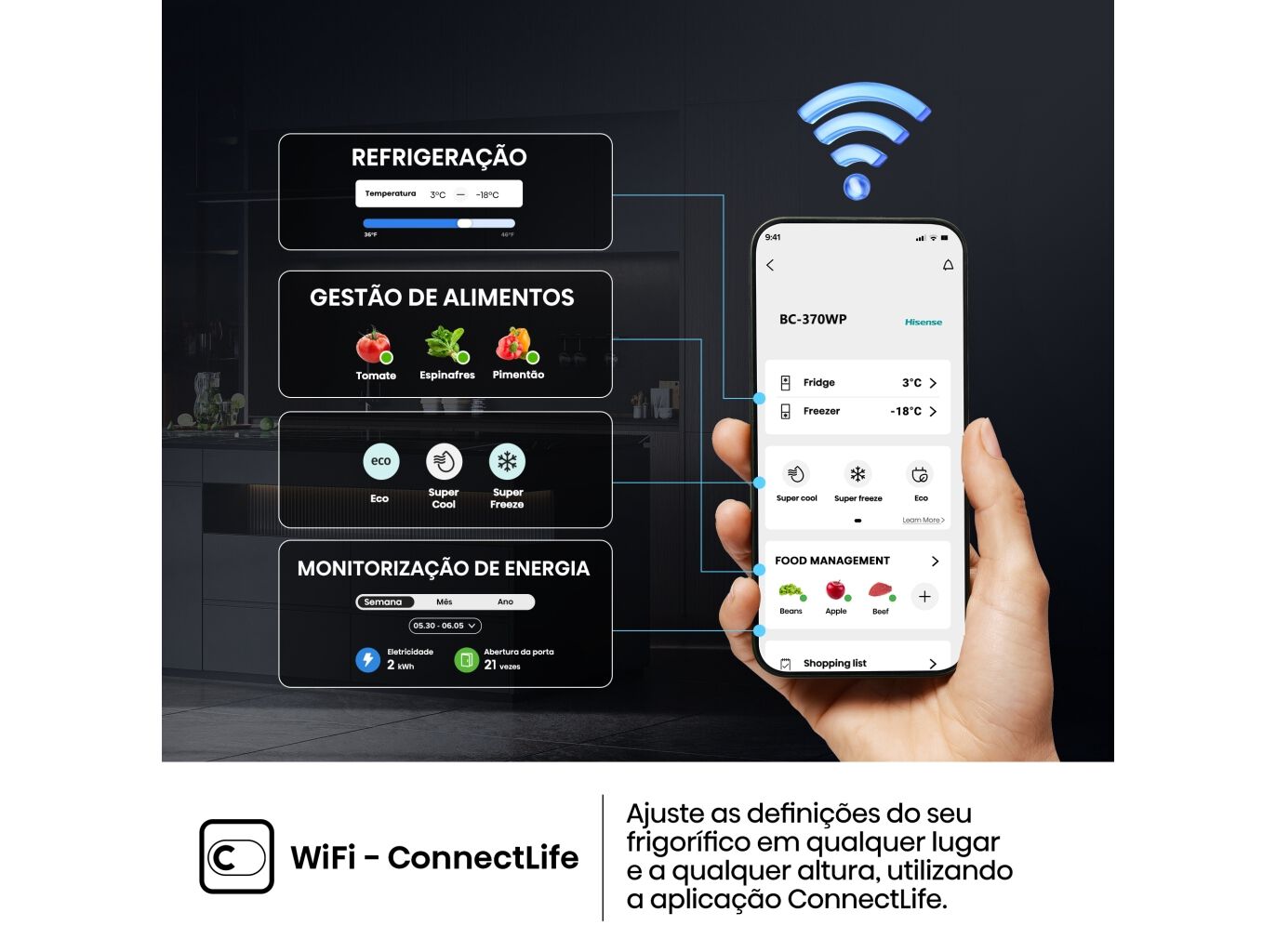 ARCA CONGELADORA VERTICAL HISENSE KITCHEN FIT FT3K310SAIE1 (NO FROST - 185.6 CM - 312 L - INOX) image number 13