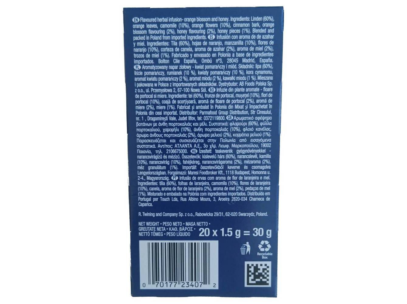 INFUS&Atilde;O TWININGS SWEET DREAMS 20 SAQ image number 1