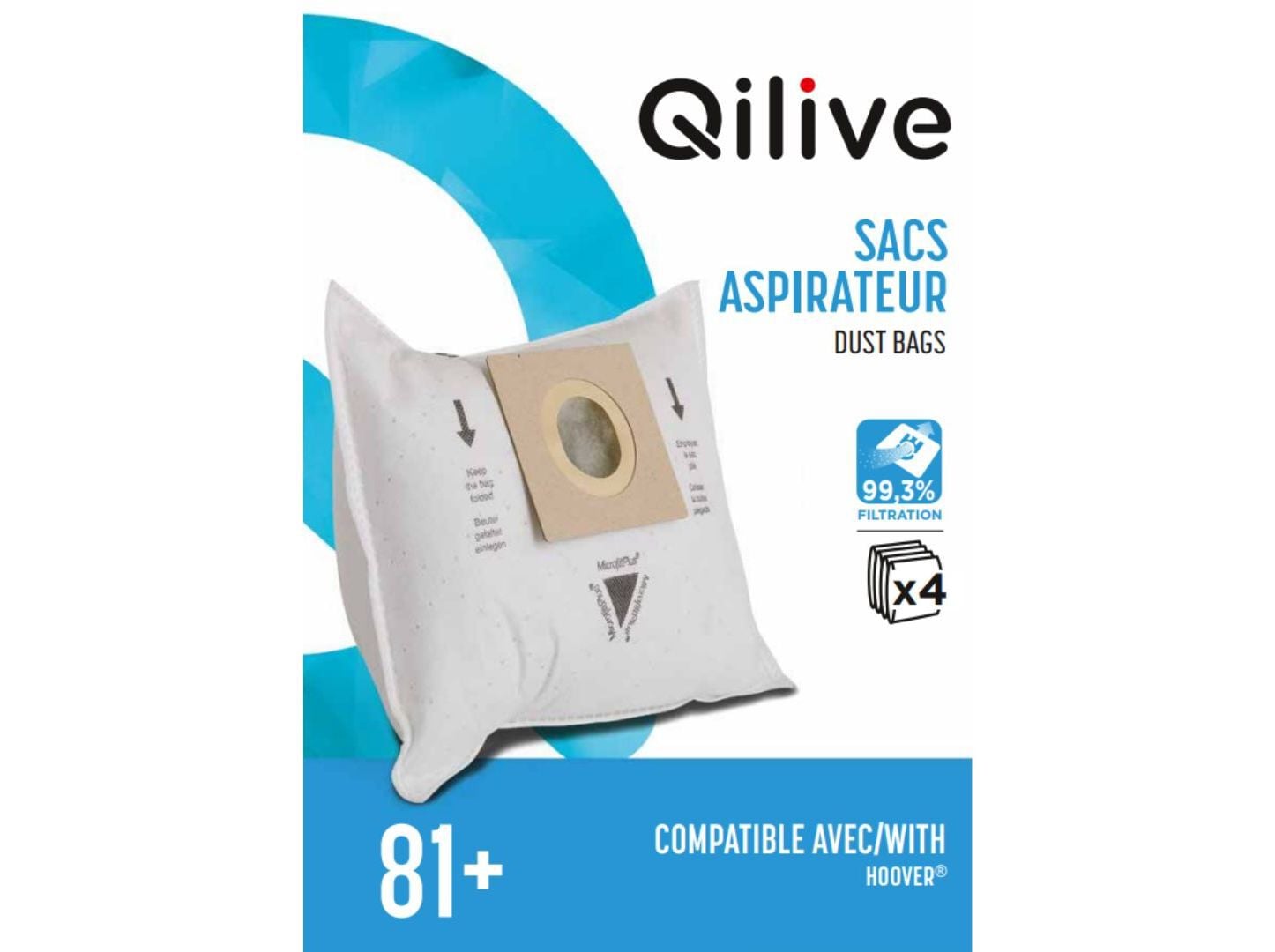 SACOS DE ASPIRADOR QILIVE 81+ PACK 4 image number 0