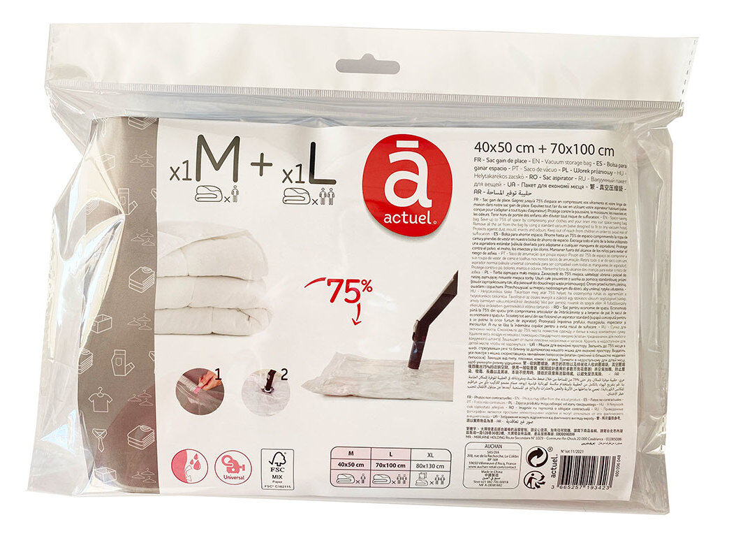 CONJ 2 SACOS V&Aacute;CUO ACTUEL TAM L/M image number 0