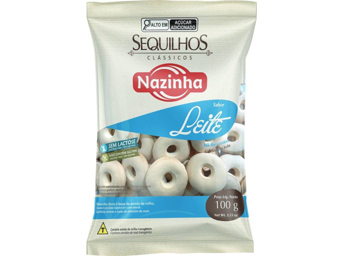 BISCOITOS NAZINHA SEQUILHOS LEITE 100G image number 1