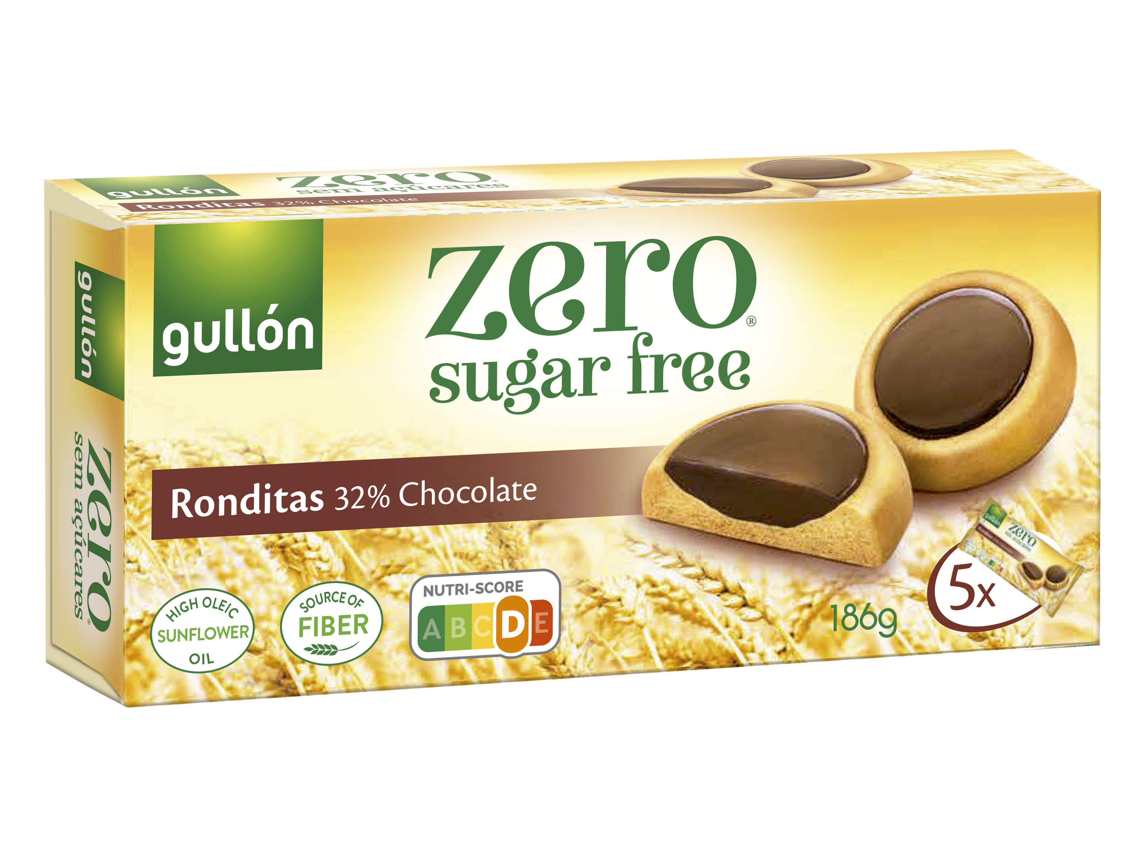 BOLACHA GULLON RONDITAS ZERO SEM A&Ccedil;UCAR 186G image number 0