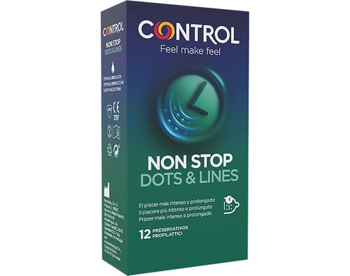 Preservativos Non Stop Dots&Lines Control 12 unid image number 0