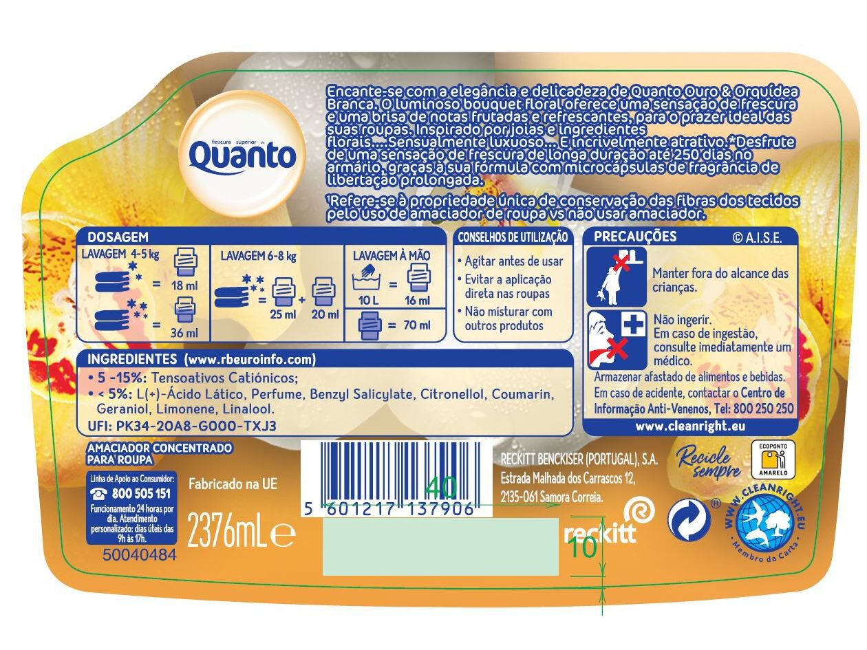 AMACIADOR CONCENTRADO QUANTO OURO 132 DOSES image number 1
