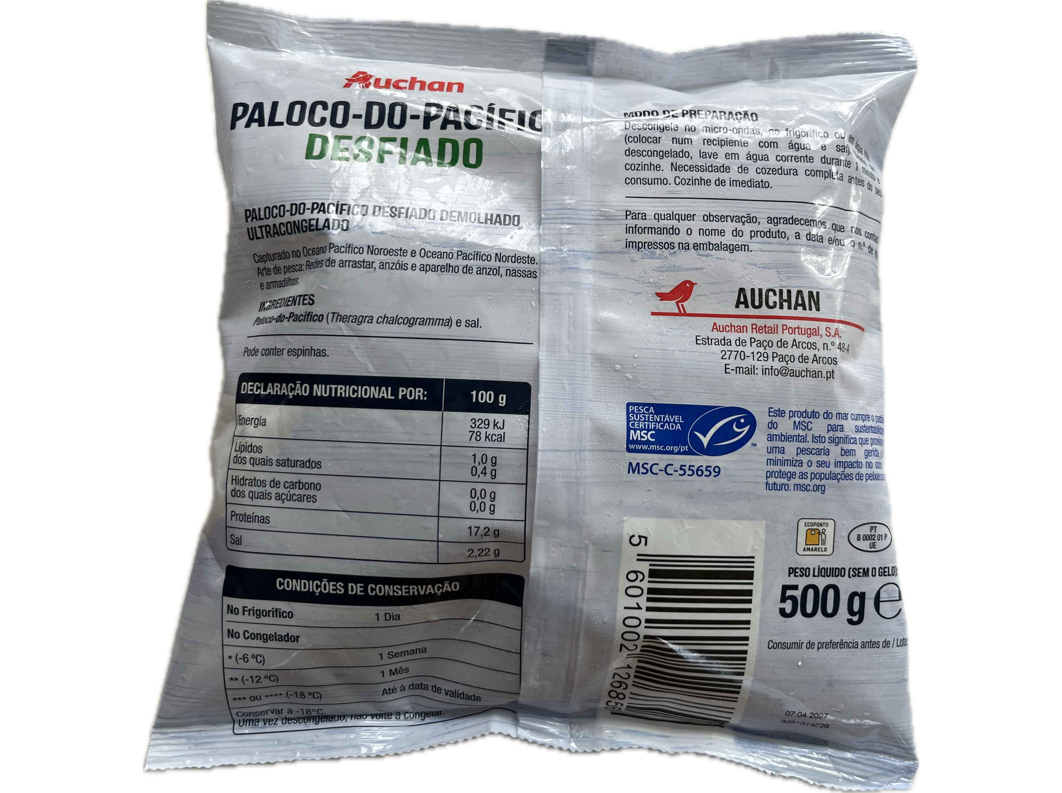 PALOCO DO PAC&Iacute;FICO AUCHAN DESFIADO DEMOLHADO MSC 500G image number 1