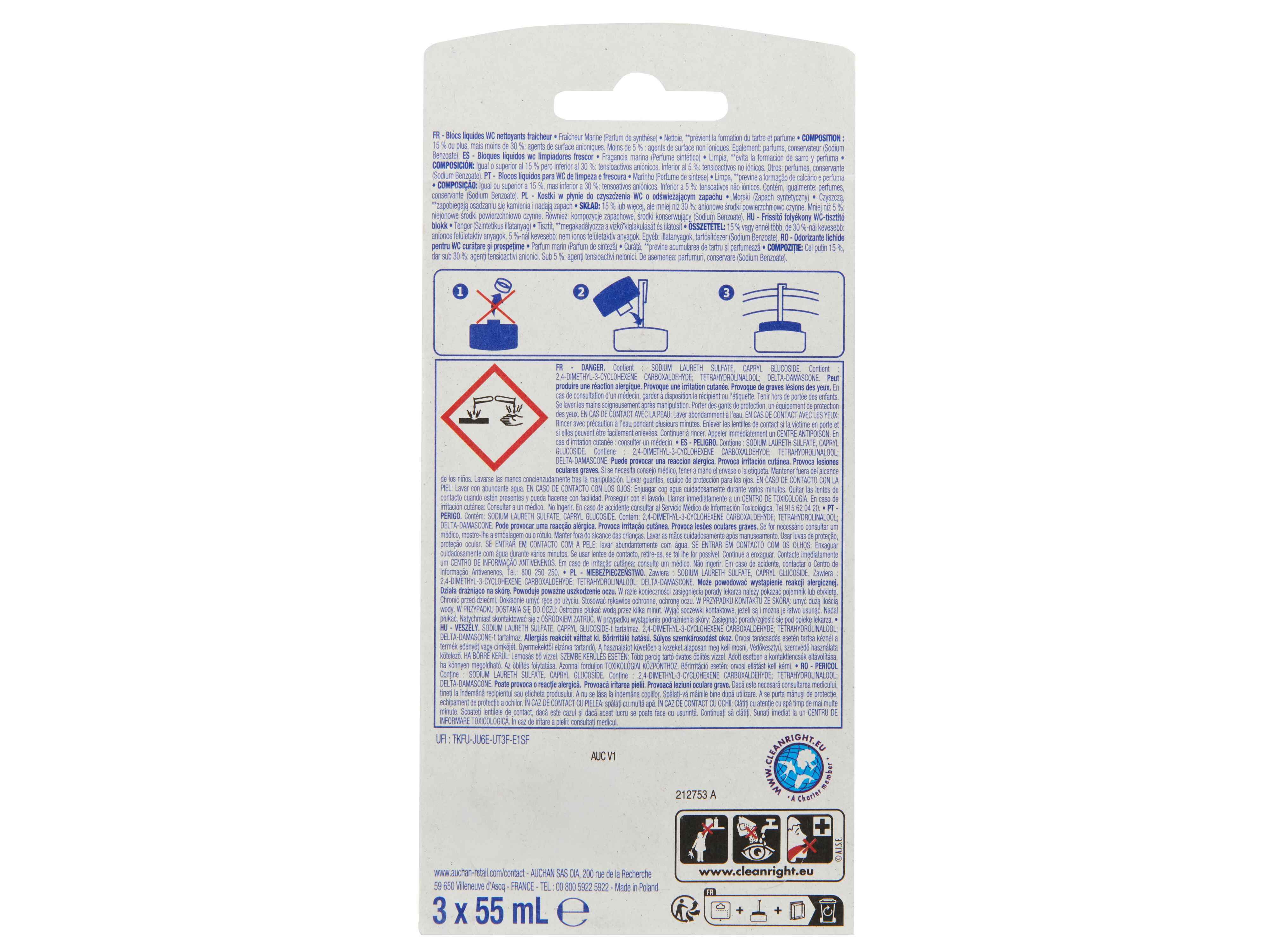 BLOCO WC AUCHAN L&Iacute;QUIDO MARINHO 3UN image number 1