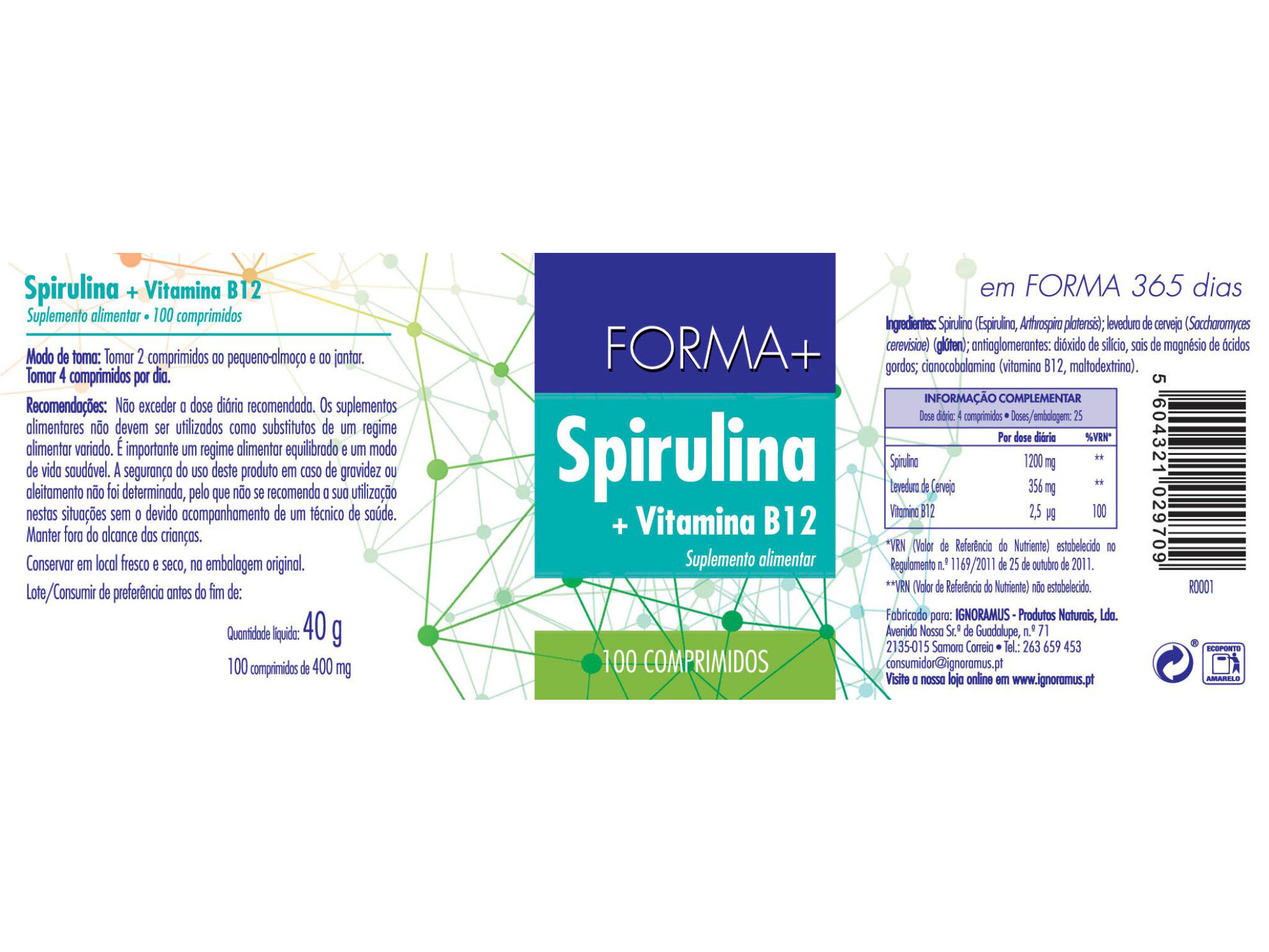 SUPLEMENTO FORMA+ SPIRULINA 100 COMP image number 1