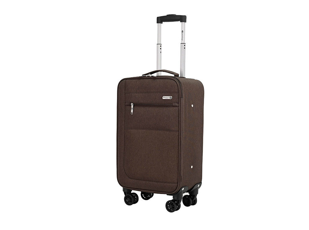 MALA DE CABINE FLEX&Iacute;VEL AIRPORT CASTANHO 8 RODAS 55X33X20CM image number 0
