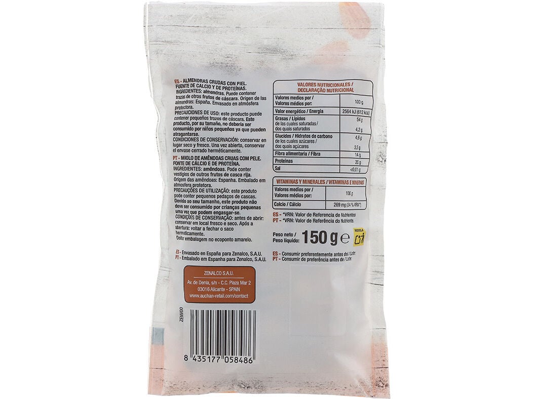 MIOLO DE AM&Ecirc;NDOA COM PELE AUCHAN 150 G image number 1