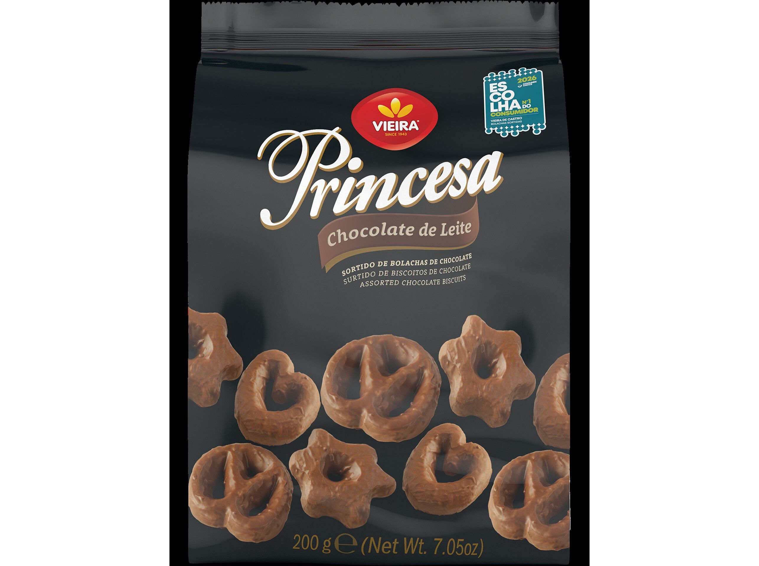 BOLACHAS VIEIRA DE CASTRO SORTIDO PRINCESA CHOCOLATE 200G image number 0