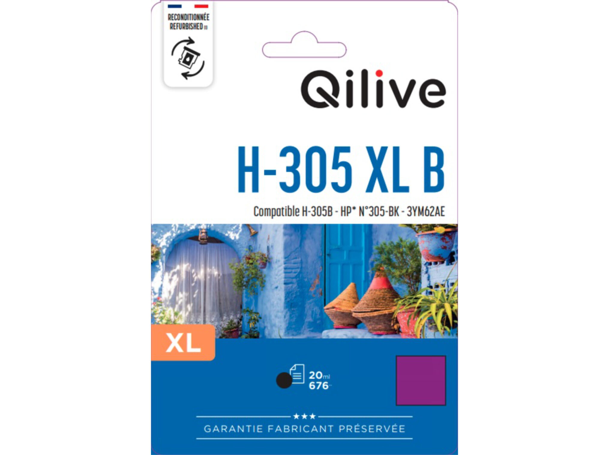 TINTEIRO QILIVE COMPAT&Iacute;VEL HP 305XL PRETO image number 1