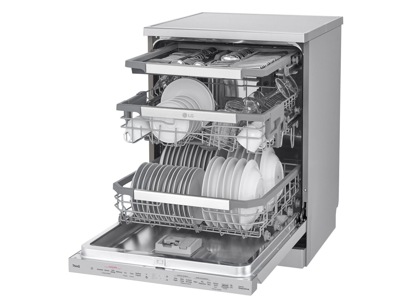 MAQUINA DE LAVAR LOI&Ccedil;A LG DF455HSS INOX C 14CONJUNTOS WI-FI image number 1